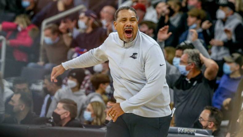 PC Coach Ed Cooley in second half against  St. John's

Ed Cooley