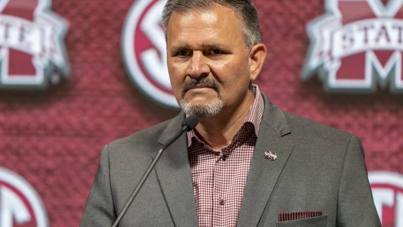 Oct 19, 2022; Birmingham, Alabama, US; Mississippi State Bulldogs head coach Chris Jans during the SEC Basketball Media Days at Grand Bohemian Hotel. Mandatory Credit: Marvin Gentry-USA TODAY Sports