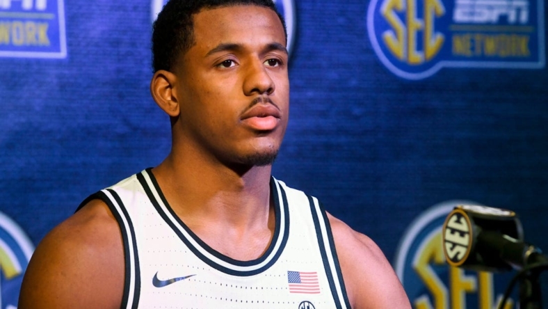 Oct 19, 2022; Mountain Brook, AL, USA; Vanderbilt player Jordan Wright answers questions during the SEC Tip Off 2022-23 Men's Basketball Media Day in Mountain Brook Wednesday, Oct. 19, 2022 at Grand Bohemian Hotel.

Basketball Sec Men S Basketball Media Day