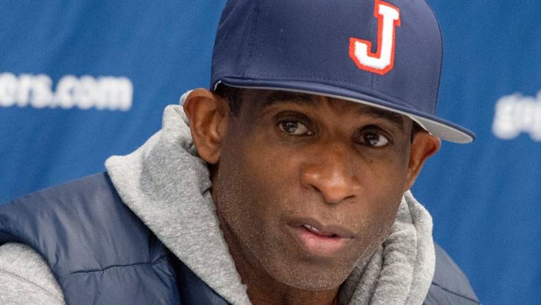 Coach Deion Sanders talks about the Southern game and what lies ahead for the Tigers during a news conference at Jackson State University in Jackson on Tuesday, Nov. 1, 2022.

Tcl Deion Sanders