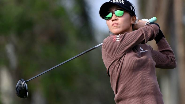 Lydia Ko tees off on the 9th hole during the second round of 2022 CME Group Tour Golf Championship at the Tiburon Golf Club in Naples on Friday, Nov. 18, 2022.

Dsc 2978