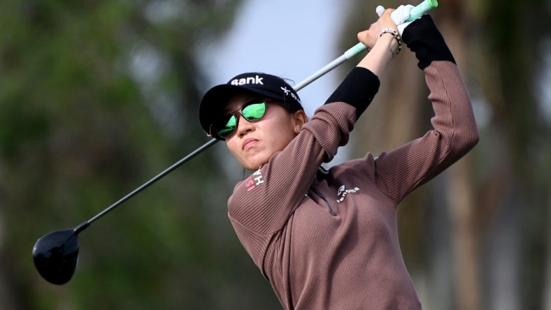 Lydia Ko tees off on the 9th hole during the second round of 2022 CME Group Tour Golf Championship at the Tiburon Golf Club in Naples on Friday, Nov. 18, 2022.

Dsc 2974