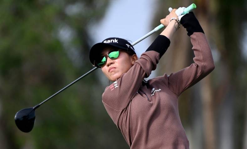 Lydia Ko tees off on the 9th hole during the second round of 2022 CME Group Tour Golf Championship at the Tiburon Golf Club in Naples on Friday, Nov. 18, 2022.

Dsc 2974