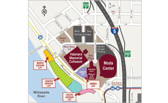 moda center entrance map