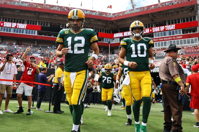 Aaron Rodgers enters today's game with - Green Bay Packers