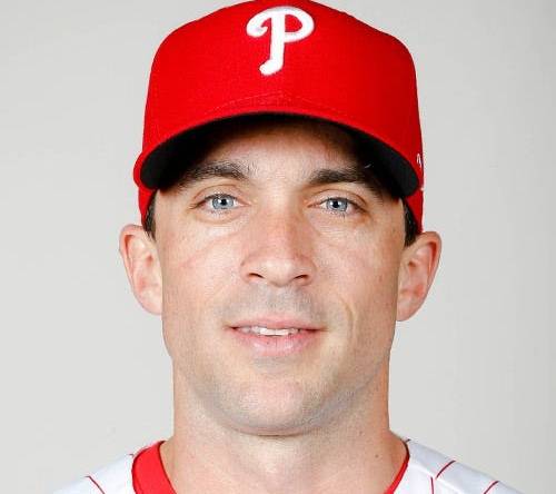 Feb 19, 2019; Clearwater, FL, USA; Philadelphia Phillies coach Sam Fuld (87) poses for a photo on photo day at Spectrum Field. Mandatory Credit: Kim Klement-USA TODAY Sports