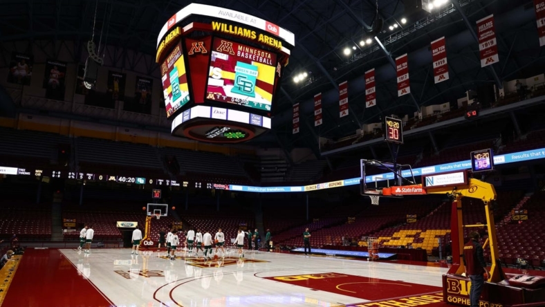 Nov 25, 2020; Minneapolis, Minnesota, USA; A general view of Williams Arena prior to the game against the Minnesota Gophers and Green Bay Phoenix. Mandatory Credit: Harrison Barden-USA TODAY Sports