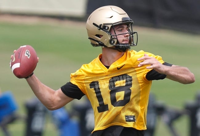 Purdue Boilermakers quarterback Brady Allen (18) throws the ball during a practice, Tuesday, Aug. 2, 2022, at Purdue University in West Lafayette, Ind.

Purduefootball080222 Am9841