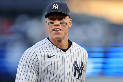 Oct 18, 2022; Bronx, New York, USA; New York Yankees right fielder Aaron Judge (99) reacts at the end of the fifth inning in game five of the ALDS for the 2022 MLB Playoffs at Yankee Stadium. Mandatory Credit: Brad Penner-USA TODAY Sports