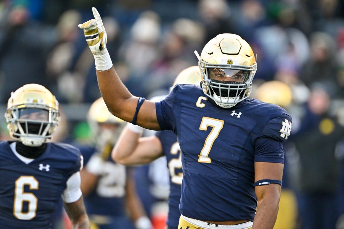 Defensive End Isaiah Foskey Notre Dames Career Sacks Leader Enters Draft