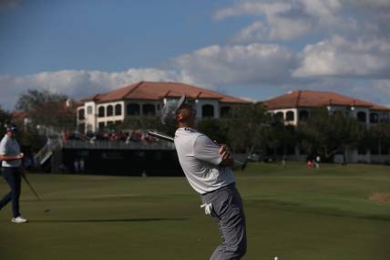 Scenes from the first round of the QBE Shootout at Tiburon Golf Club at the Ritz Carlton in Naples on Friday, Dec. 9, 2022. Charley Hoffman and Ryan Palmer are tournament leaders at -16.

Qbe096