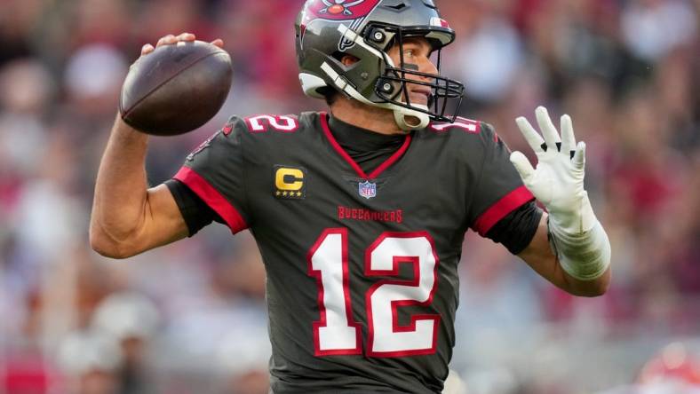 Tampa Bay Buccaneers quarterback Tom Brady (12) throws in the first quarter during a Week 15 NFL game against the Cincinnati Bengals, Sunday, Dec. 18, 2022, at Raymond James Stadium in Tampa, Fla.

Nfl Cincinnati Bengals At Tampa Bay Buccaneers Dec 18 2016