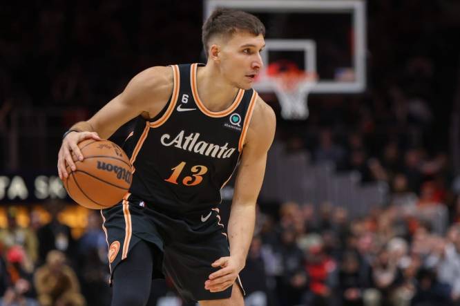 Atlanta Hawks guard Bogdan Bogdanovic (13) during the first half