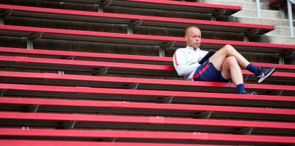 Earnie Stewart, a former U.S. national team player and the current general manager of the U.S. Men's national team, sits in the stands while The U.S. Men's National Team trains at Nippert Stadium Friday, June 7, 2019.

Usmen6