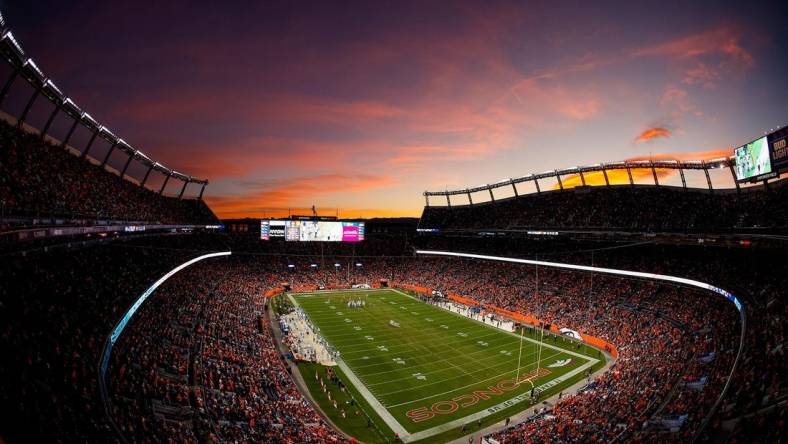 Nov 28, 2021; Denver, Colorado, USA; A general view in the fourth quarter between the Denver Broncos and the Los Angeles Chargers at Empower Field at Mile High. Mandatory Credit: Isaiah J. Downing-USA TODAY Sports