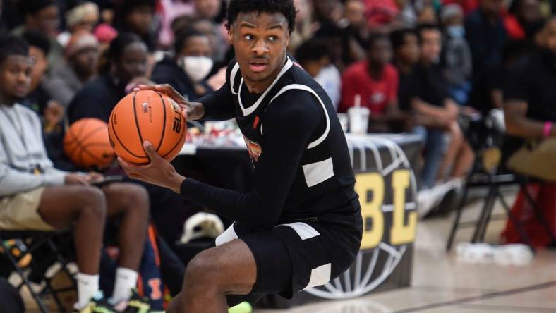 Bronny James in action during a July game.

Syndication The Augusta Chronicle