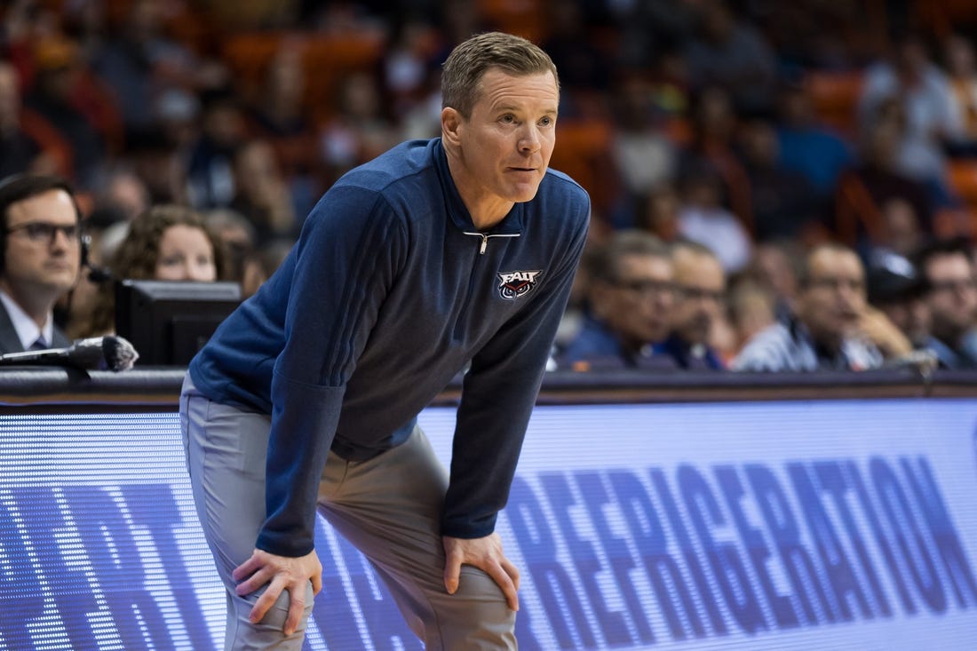 FAU head men's basketball coach Dusty May watches the game at a game against UTEP on Saturday, Jan. 21, 2023, at the Don Haskins Center in El Paso, Texas.

Utep V Fau Mbb