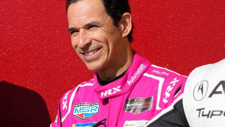 Driver Helio Castroneves waits to go on track during IMSA WeatherTech SportsCar Championship practice at Daytona International Speedway, Thursday, Jan. 26, 2023.

Rolex Practice23