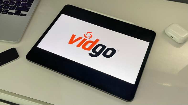Vidgo logo on an iPad