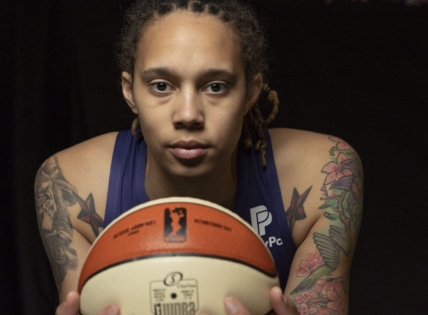 May 20, 2019; Phoenix, AZ, USA; WNBA MVP candidate and All Stars player Brittney Griner during media day before she enters her eighth season with Phoenix Mercury. Mandatory Credit: Nick Oza/The Republic-USA TODAY NETWORK