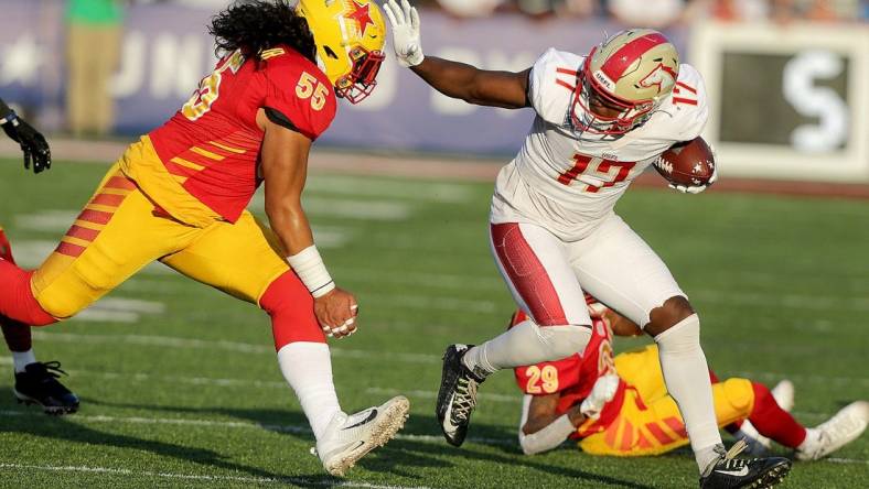 USFL championship game between the Birmingham Stallions and The Philadelphia Stars held at Tom Benson Hall of Fame Stadium July, 3, 2022.

Ssh37112