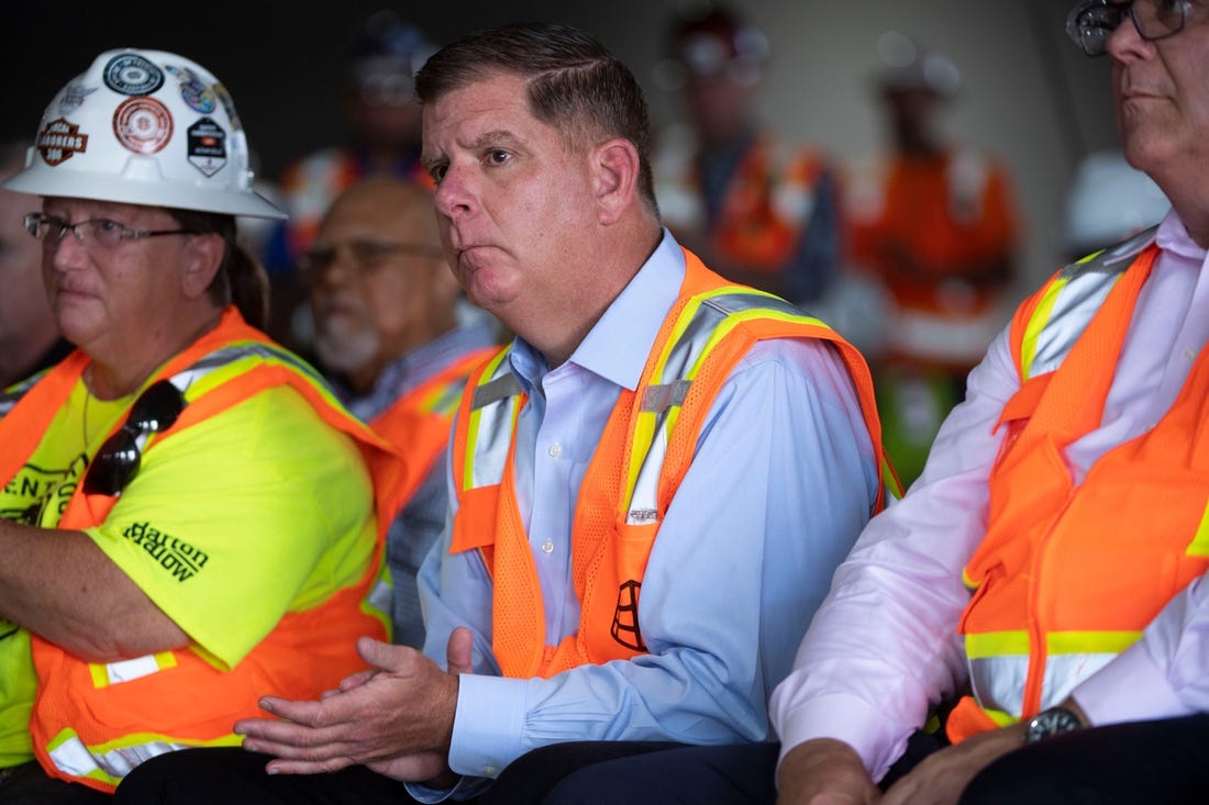 US Secretary of Labor Marty Walsh speaks at the at the Ultium Cells plant, in Spring Hill,  Tenn., Tuesday, July 12, 2022. The plant is currently under construction but will produce battery cells to power General Motors electric vehicles.

Us Secretary Of Labor Marty Walsh 001