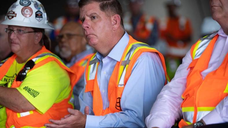 US Secretary of Labor Marty Walsh speaks at the at the Ultium Cells plant, in Spring Hill,  Tenn., Tuesday, July 12, 2022. The plant is currently under construction but will produce battery cells to power General Motors electric vehicles.

Us Secretary Of Labor Marty Walsh 001