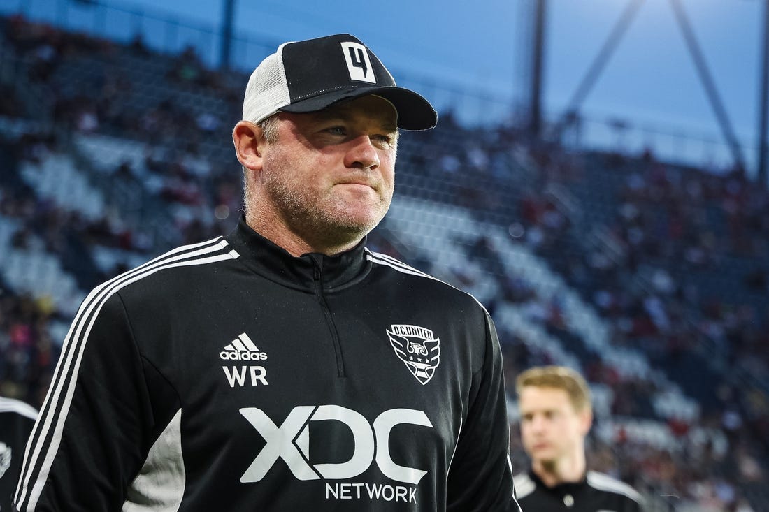 Sep 4, 2022; Washington, District of Columbia, USA; D.C. United head coach Wayne Rooney takes the pitch before the match against the Colorado Rapids at Audi Field. Mandatory Credit: Scott Taetsch-USA TODAY Sports