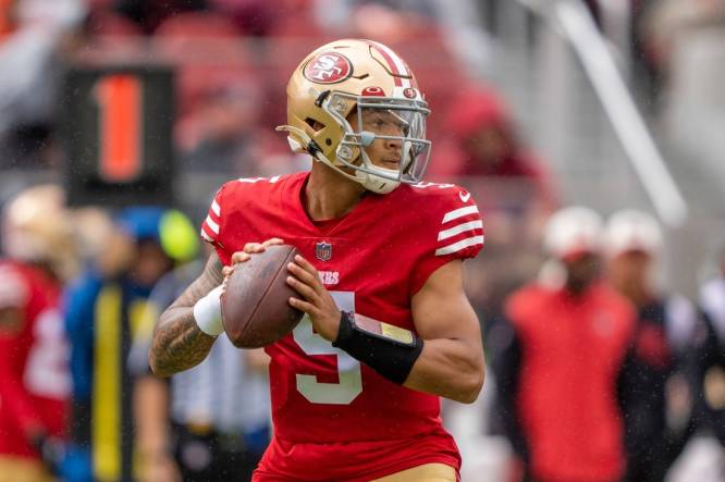 Trey Lance favored to open '23 as 49ers' starter over Brock Purdy