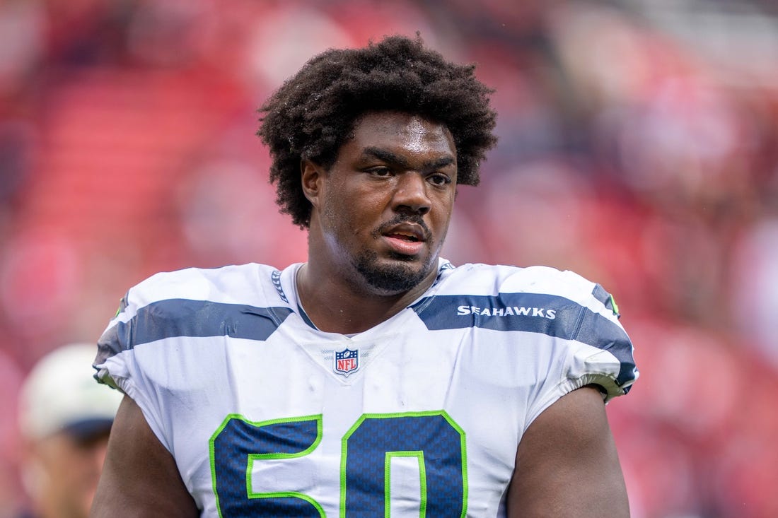 September 18, 2022; Santa Clara, California, USA; Seattle Seahawks guard Phil Haynes (60) after the game against the San Francisco 49ers at Levi's Stadium. Mandatory Credit: Kyle Terada-USA TODAY Sports