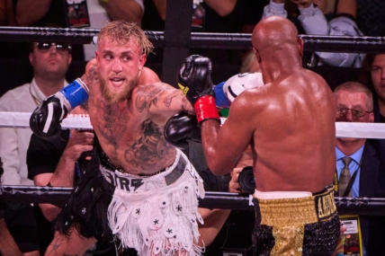 Jake Paul throws a punch at Anderson Silva during their match at Desert Diamond Arena in Glendale, on Saturday, Oct. 29, 2022.

Jake Paul V Anderson Silva