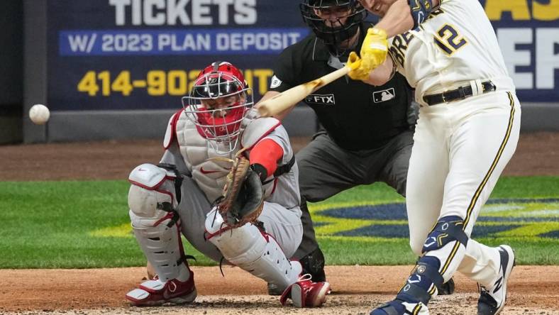 Outfielder Hunter Renfroe, who hit .255 with 29 home runs and 72 RBI in his lone season with the Brewers, was dealt to the Los Angeles Angels on Tuesday night for three pitchers.

Mjs Brewers27 14 Jpg Brewers27