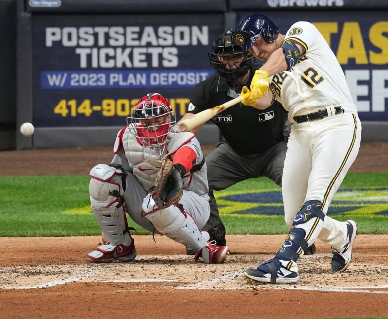 Outfielder Hunter Renfroe, who hit .255 with 29 home runs and 72 RBI in his lone season with the Brewers, was dealt to the Los Angeles Angels on Tuesday night for three pitchers.

Mjs Brewers27 14 Jpg Brewers27