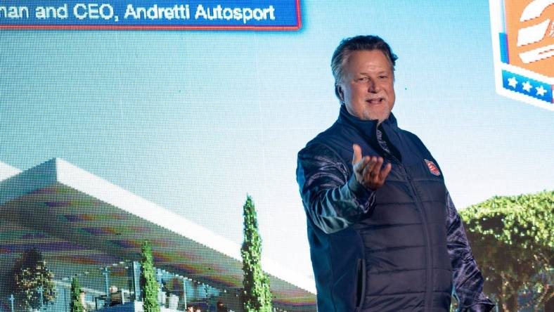 Michael Andretti, chairman and CEO of Andretti Autosport, speaks during the groundbreaking event for the new Andretti Global motorsports headquarters facility Tuesday, Dec. 6, 2022 in Fishers.

New Andretti Global Motorsports Headquarters Facility Will Be In Fishers