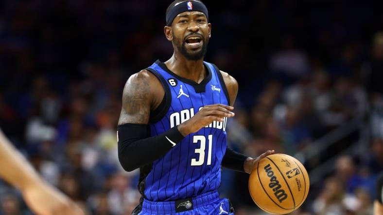 Dec 30, 2022; Orlando, Florida, USA; Orlando Magic guard Terrence Ross (31) drives to the basket against the Washington Wizards during the first quarter at Amway Center. Mandatory Credit: Kim Klement-USA TODAY Sports