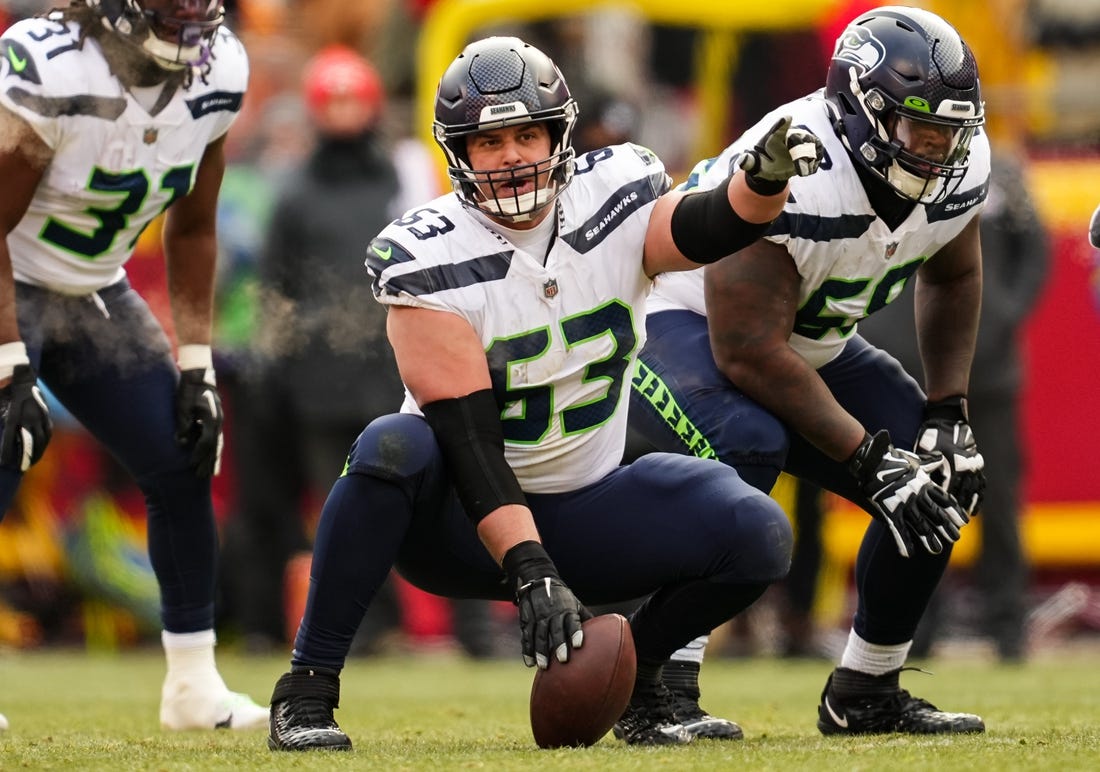 Seattle Seahawks guard Austin Blythe (63) during an NFL football