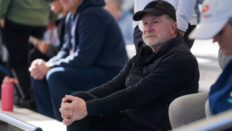 Robert Sarver, former Suns owner, watches as AZ Drive plays against the Atlanta Bouncers during a Major League Pickleball tournament at Bell Bank Park on Jan. 26, 2023, in Mesa.

Dsc09884 Copy