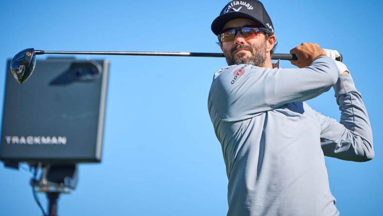 Adam Hadwin tees off on the third hole during round one of the WM Phoenix Open at TPC Scottsdale on Feb. 9, 2023.

Pga Wm Phoenix Open Round 1