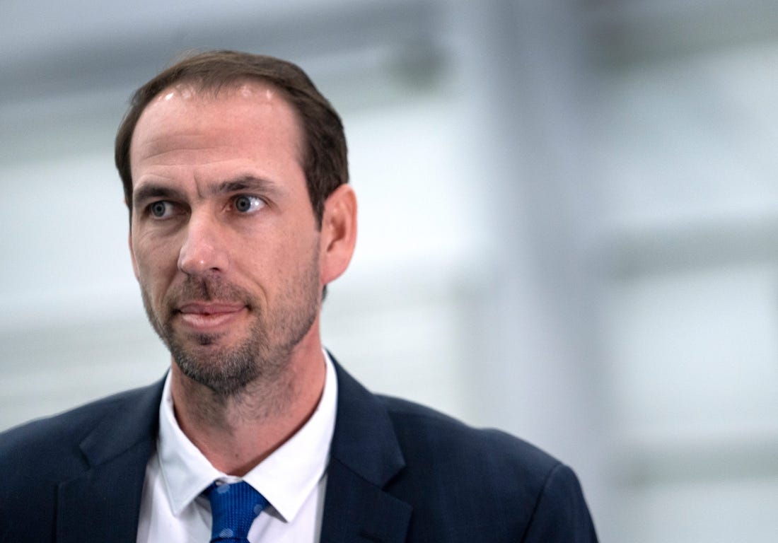 Shane Steichen pauses between one-on-one interviews Tuesday, Feb. 14, 2023 after it was announced that he is the new Indianapolis Colts head coach.

Shane Steichen Is The New Indianapolis Colts Head Coach