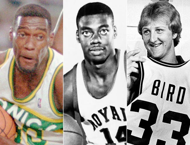 Shawn Kemp (from left), Oscar Robertson and Larry Bird.

Playersdraft