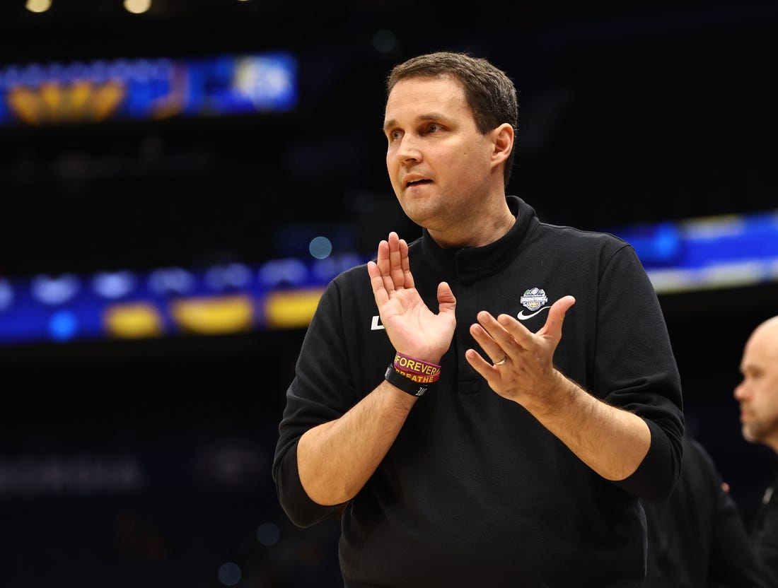 Mar 10, 2022; Tampa, FL, USA; LSU Tigers head coach Will Wade against the Missouri Tigers during the second half at Amalie Arena. Mandatory Credit: Kim Klement-USA TODAY Sports