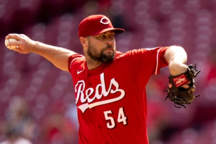 Cincinnati Reds relief pitcher Hunter Strickland (54) throws a pitch in the ninth inning of the MLB Baseball game between the Cincinnati Reds and the Pittsburgh Pirates at Great American Ball Park in Cincinnati on Tuesday, Sept. 13, 2022.

Pittsburgh Pirates At Cincinnati Reds 0867