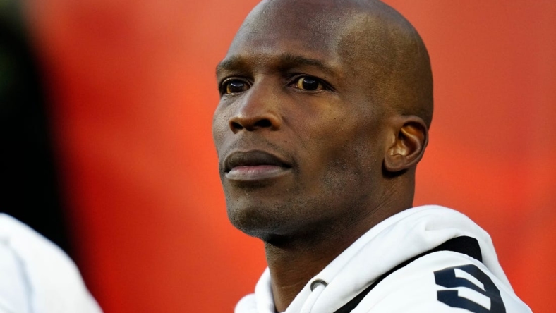 Former Bengals Chad Johnson watches warmups before the first quarter of the NFL Week 4 game between the Cincinnati Bengals and the Miami Dolphins at PayCor Stadium in downtown on Thursday, Sept. 29, 2022.

Miami Dolphins At Cincinnati Bengals Week 4