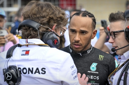 Oct 23, 2022; Austin, Texas, USA; Mercedes AMG Petronas Motorsport driver Lewis Hamilton (44) of Team Great Britain before the start of the U.S. Grand Prix F1 race at Circuit of the Americas. Mandatory Credit: Jerome Miron-USA TODAY Sports