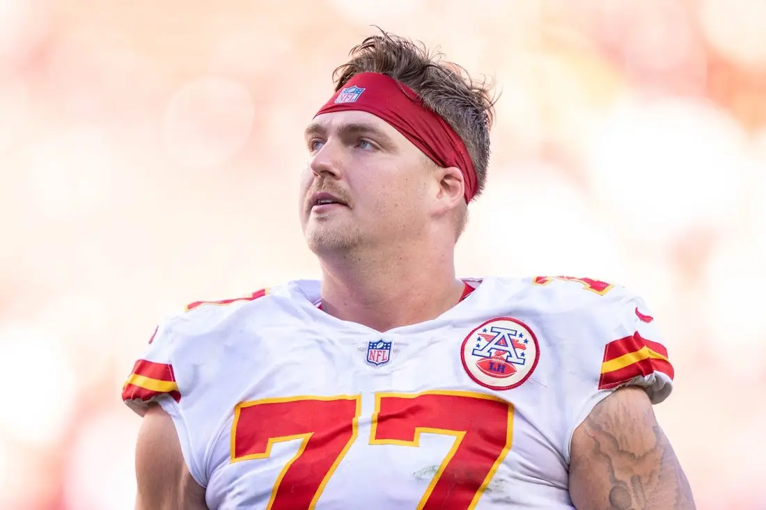 FILE - Kansas City Chiefs guard Andrew Wylie (77) plays against