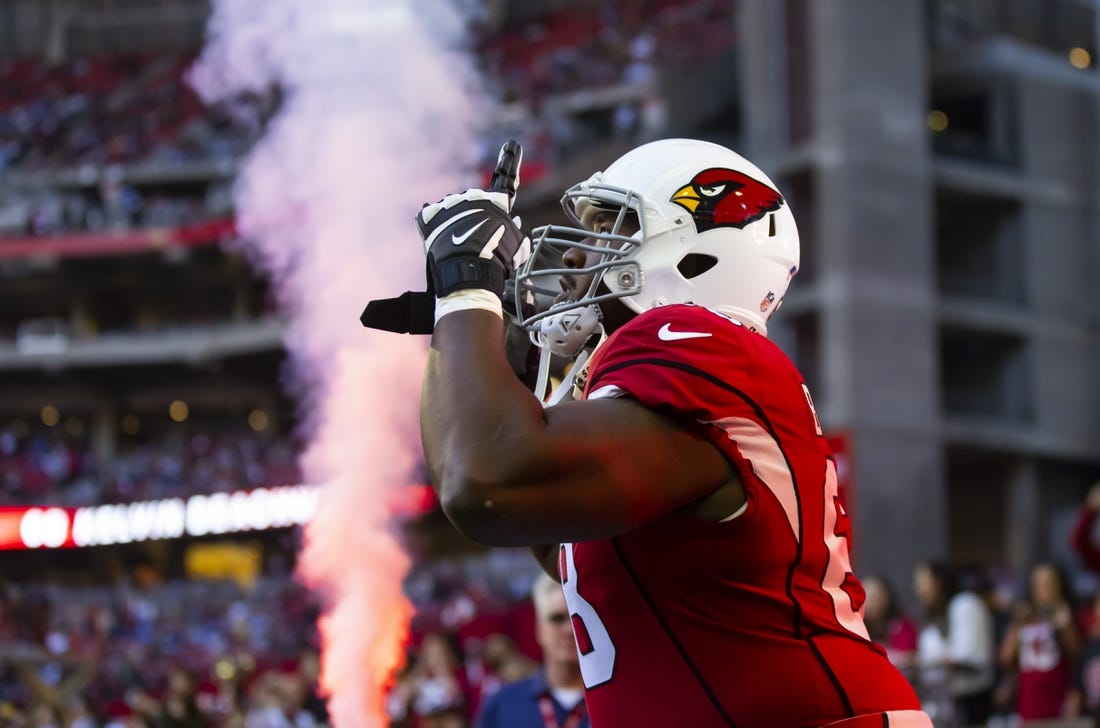 Nov 27, 2022; Glendale, AZ, USA; Arizona Cardinals offensive lineman Kelvin Beachum (68) against the Los Angeles Chargers at State Farm Stadium. Mandatory Credit: Mark J. Rebilas-USA TODAY Sports