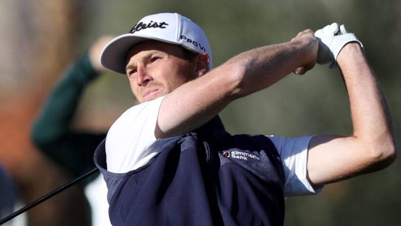 Will Zalatoris tees off on the11th tee on the Nicklaus Tournament Course at PGA West during the first-round of The American Express in La Quinta, Calif., on Thursday, Jan. 19, 2023.

Am Ex Golf Zalatoris And Young Group4768a