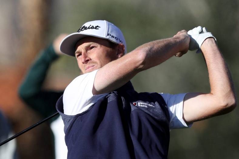 Will Zalatoris tees off on the11th tee on the Nicklaus Tournament Course at PGA West during the first-round of The American Express in La Quinta, Calif., on Thursday, Jan. 19, 2023.

Am Ex Golf Zalatoris And Young Group4768a