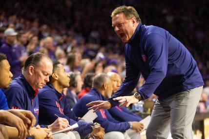 Kansas coach Bill Self yells to his team during last week's game at Kansas State.

Syndication The Topeka Capital Journal