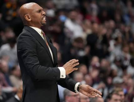 Vanderbilt head coach Jerry Stackhouse yells at his player during the first half of a semifinal SEC Men   s Basketball Tournament game against Texas A&M at Bridgestone Arena Saturday, March 11, 2023, in Nashville, Tenn.

Sec Basketball Vanderbilt Vs Texas A M